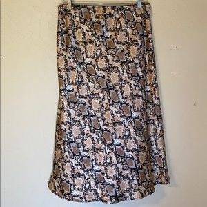 Renee C. Snakeskin Slip Skirt